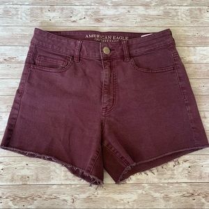 American Eagle Outfitters Maroon Hi Rise Shortie